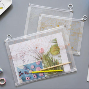 Zipper Transparent File Folder