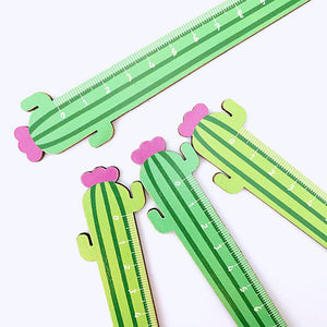 1PC Cactus Love Wooden Straight Ruler