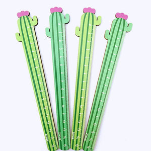 1PC Cactus Love Wooden Straight Ruler