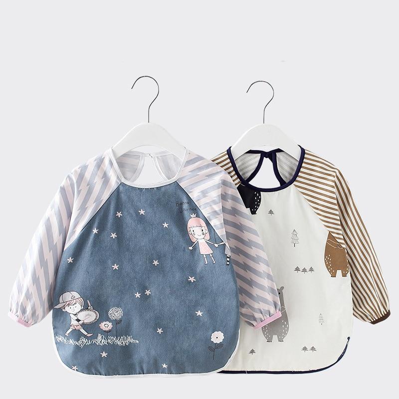 Cartoon Long Sleeve Baby Bibs Cotton