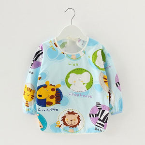 Cartoon Long Sleeve Baby Bibs Cotton