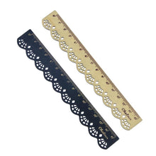 Load image into Gallery viewer, Cute Stationery Lace Brown Wood Ruler
